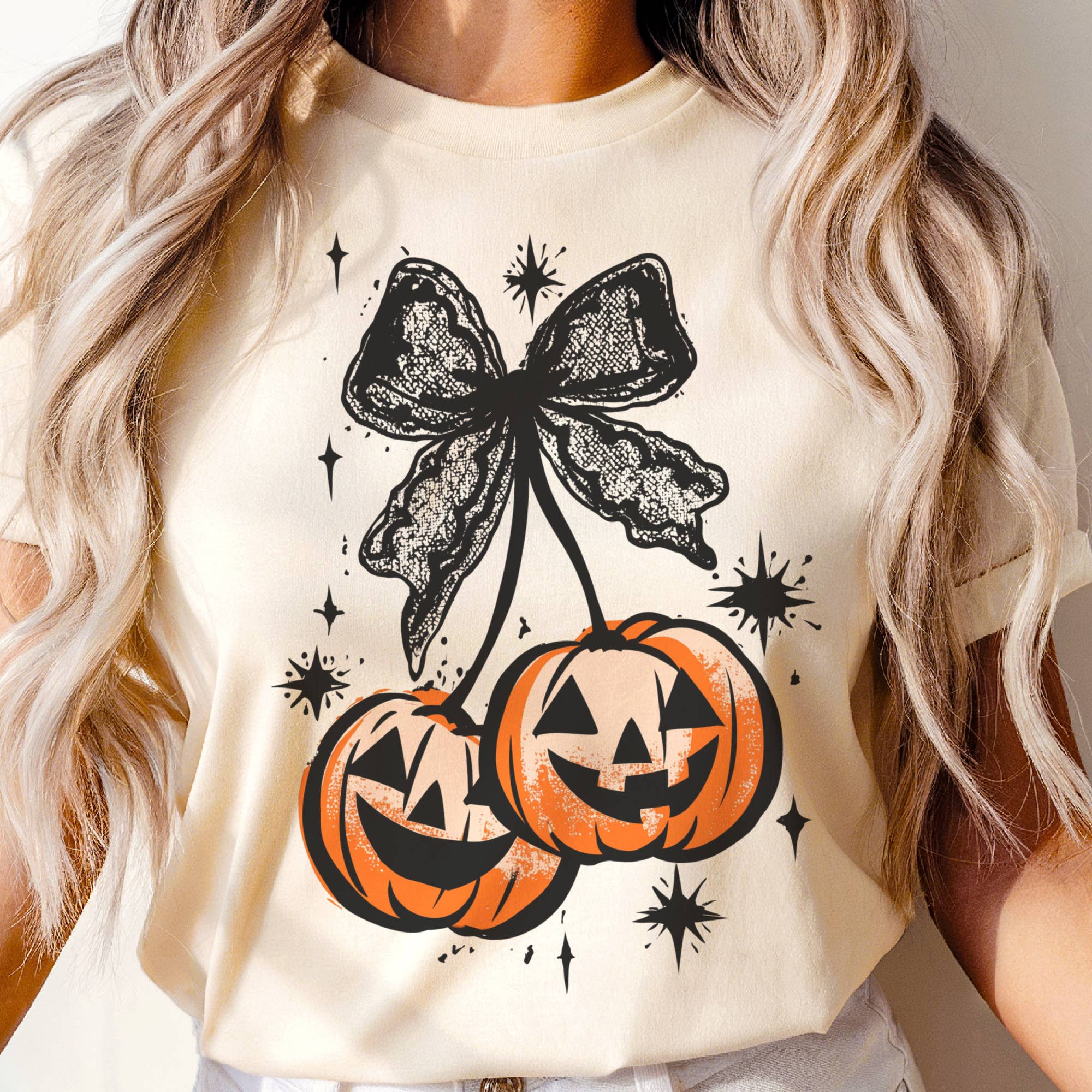 Pumpkin Cherries Jacko Lantern Vintage Graphic Tee